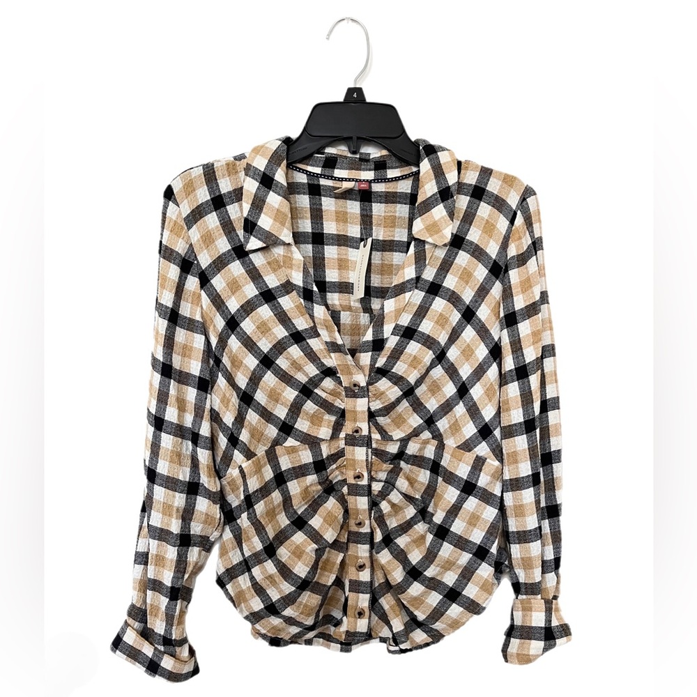 Anthropologie Pilcro Ruched Shirt (Size Small)